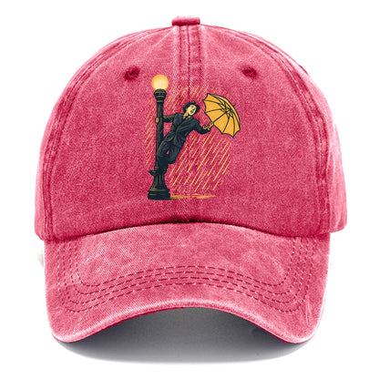 joyful dancing on lamppost in heavy rain with big smile - Classic Cap - Pomegranate Blush(Pink)