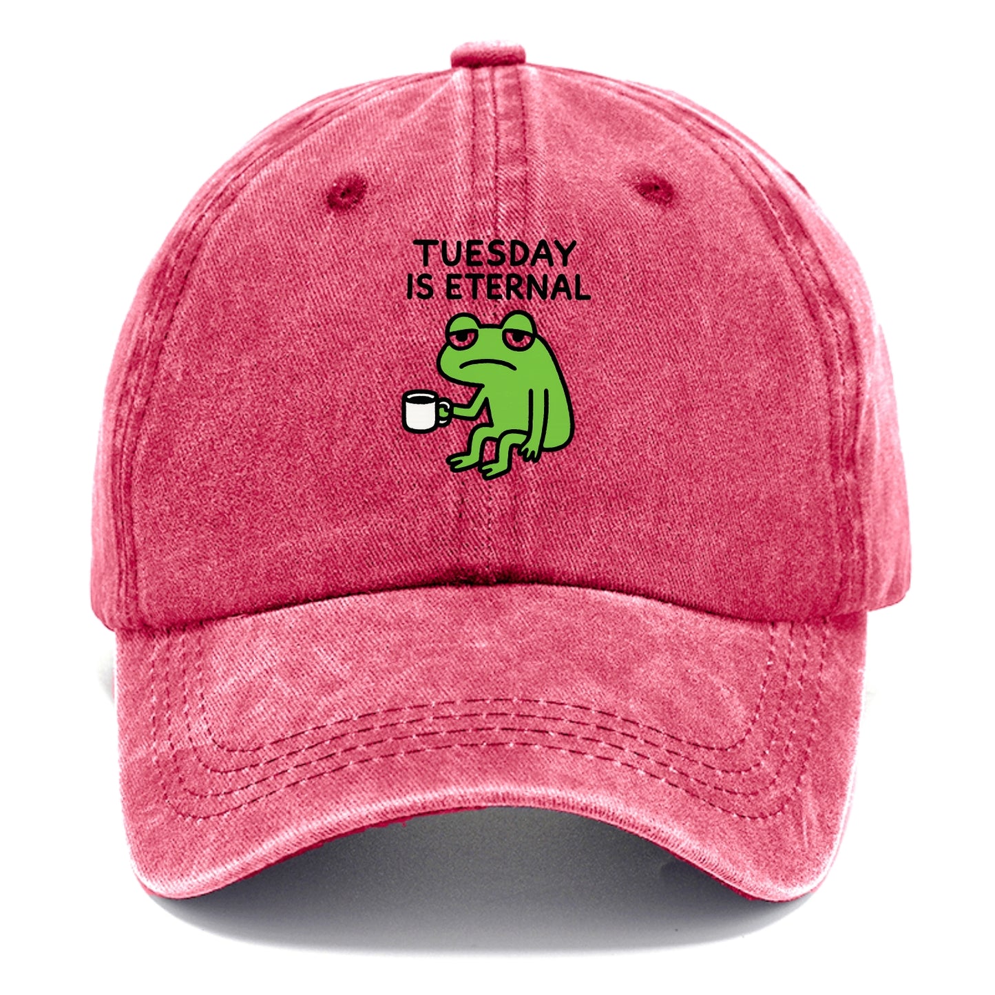 TUESDAY IS ETERNAL | Tired frog with coffee cup - Classic Cap - Pomegranate Blush(Pink)