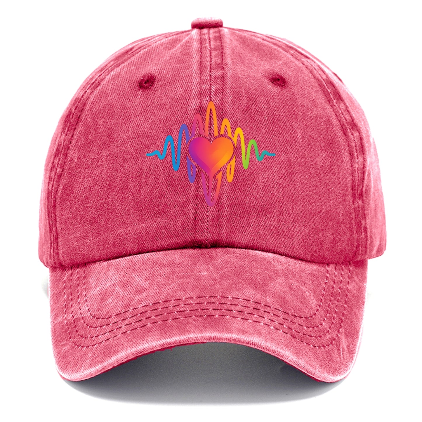 Love Frequency - Sound waves in rainbow Classic Cap - Pomegranate Blush(Pink)