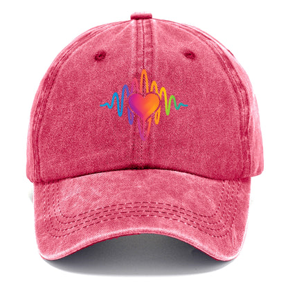Love Frequency - Sound waves in rainbow Classic Cap - Pomegranate Blush(Pink)