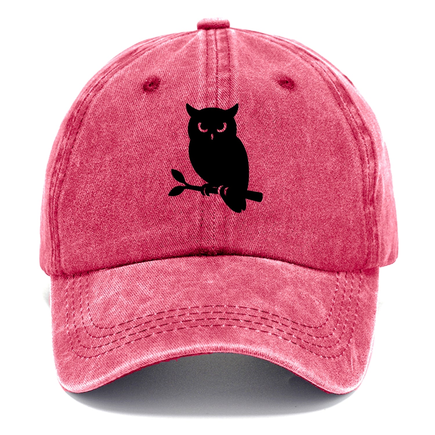 Owl perched on branch at night - Classic Cap - Pomegranate Blush(Pink)