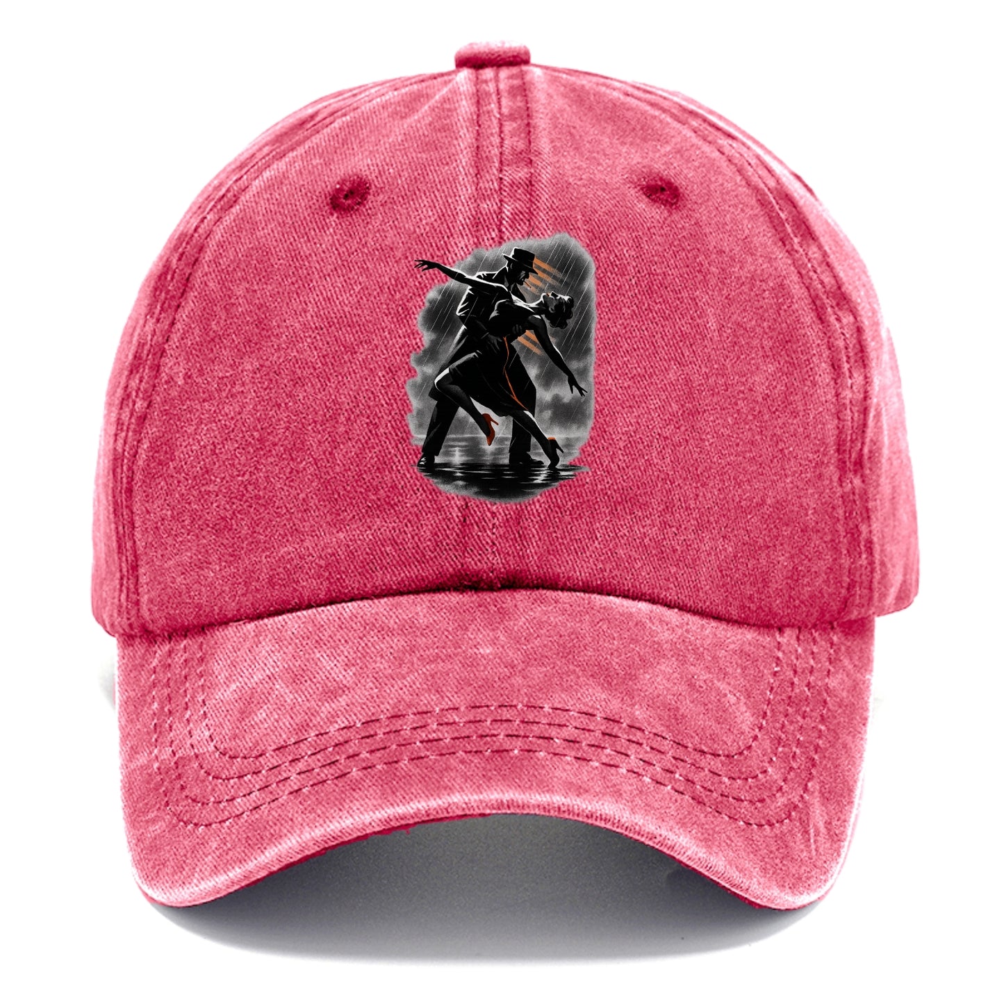 romantic dance pose with woman lifted in the air at lakeside - Classic Cap - Pomegranate Blush(Pink)