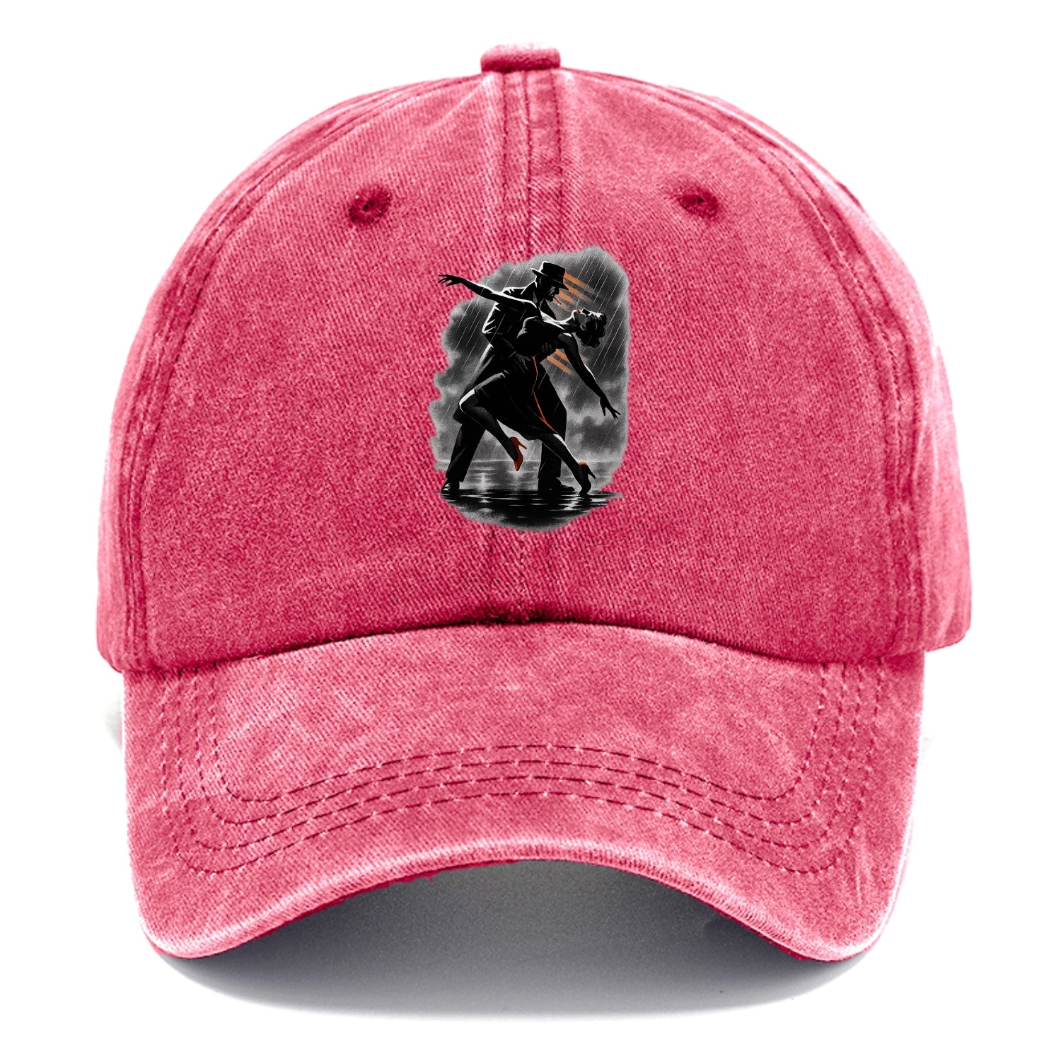 romantic dance pose with woman lifted in the air at lakeside - Classic Cap - Pomegranate Blush(Pink)
