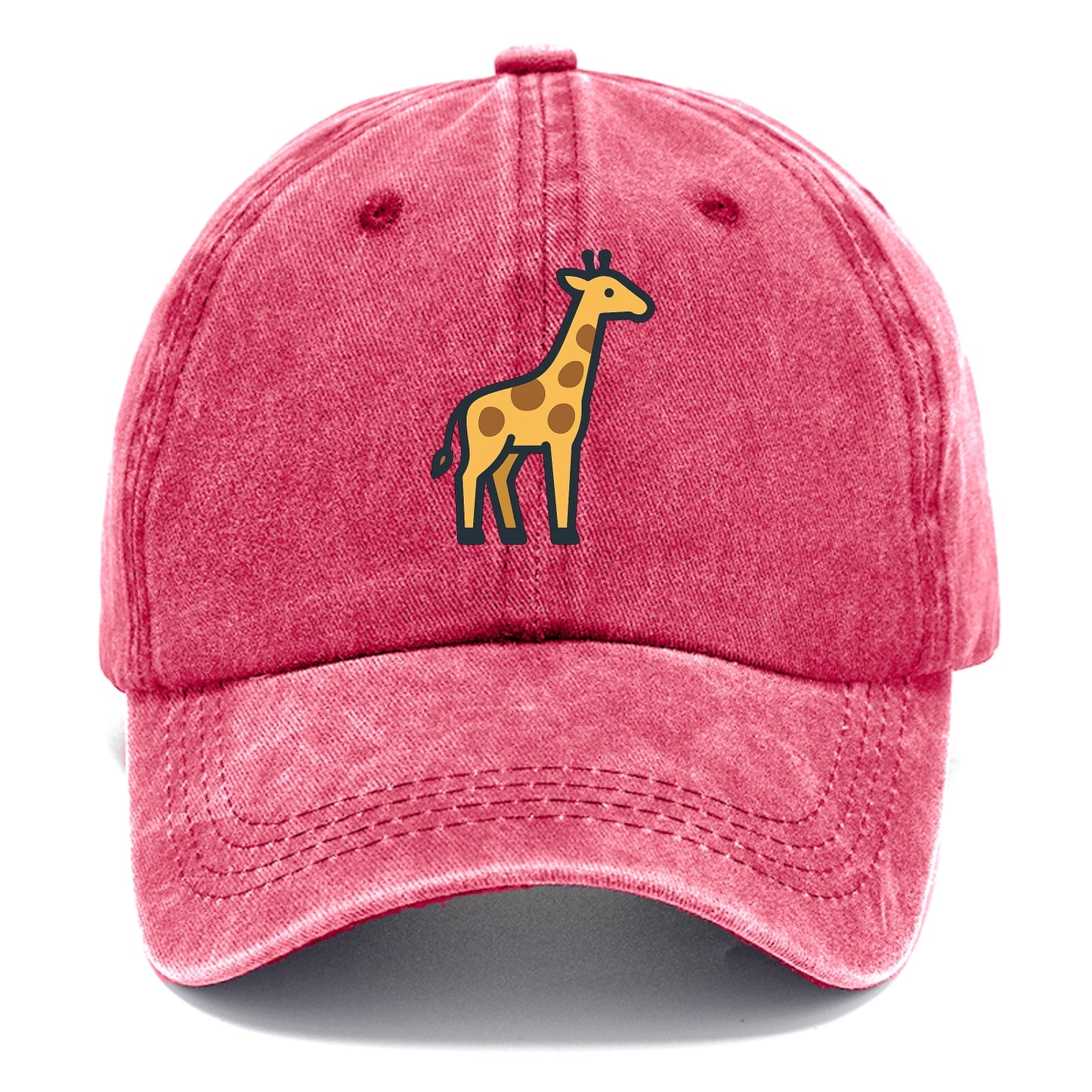 Giraffe - Yellow with brown patches flat side profile - Classic Cap - Pomegranate Blush(Pink)