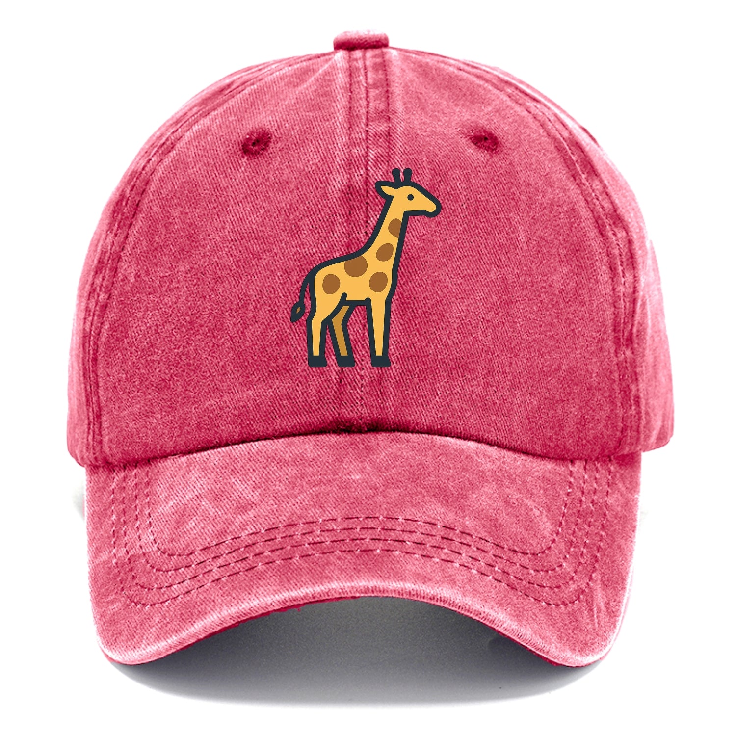 Giraffe - Yellow with brown patches flat side profile - Classic Cap - Pomegranate Blush(Pink)