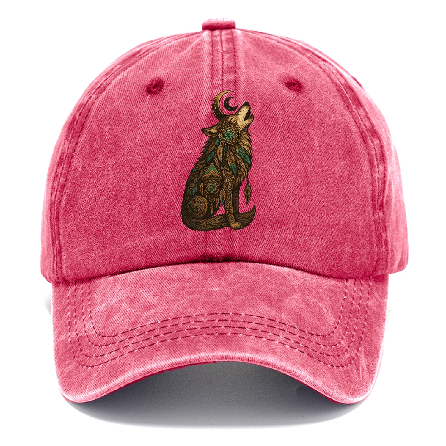 Celestial Moon Wolf  - Classic Cap - Pomegranate Blush(Pink)