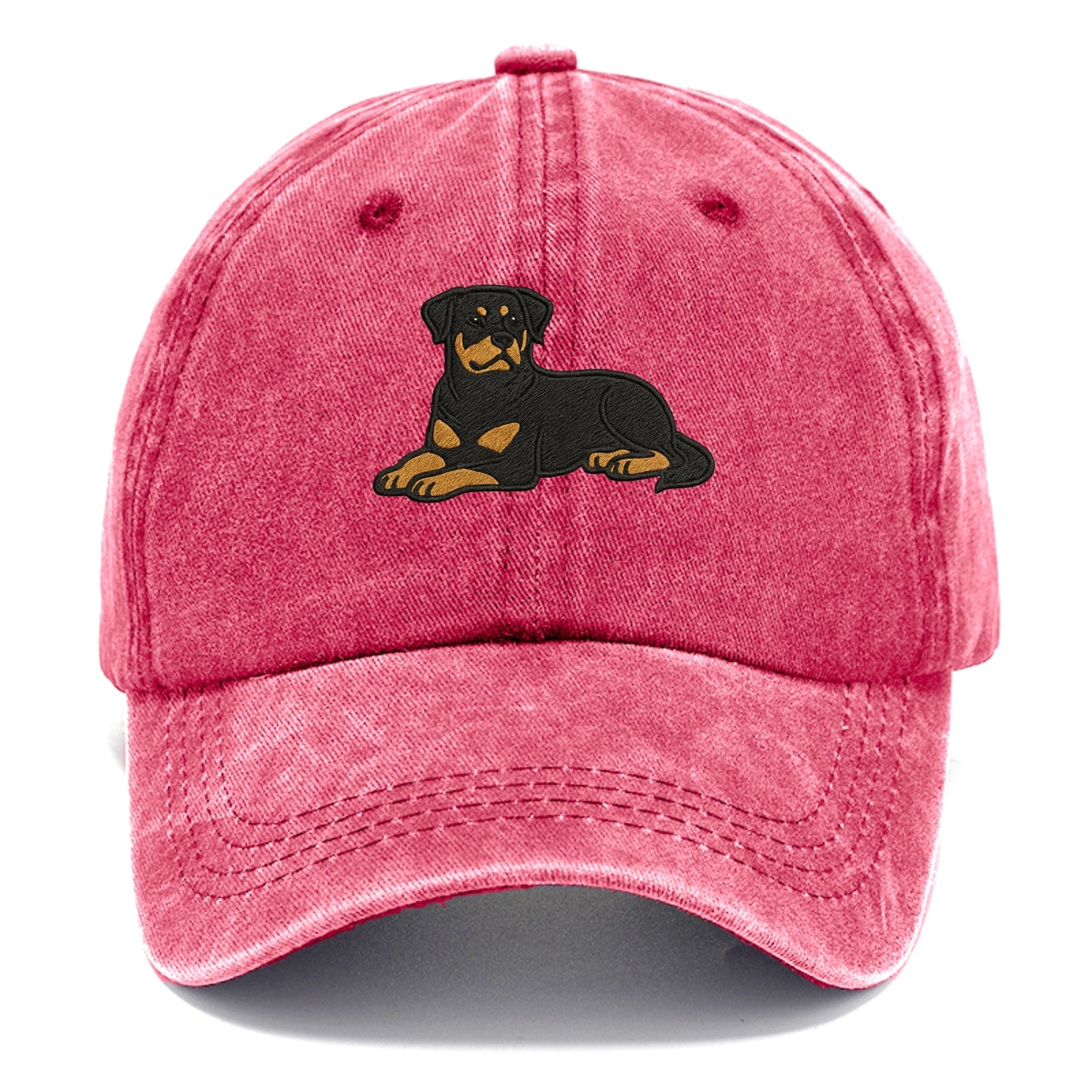Rottweiler - Black and tan relaxed lying Classic Cap - Pomegranate Blush(Pink)