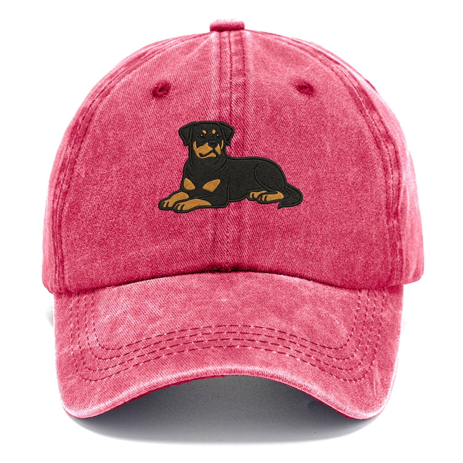 Rottweiler - Black and tan relaxed lying Classic Cap - Pomegranate Blush(Pink)