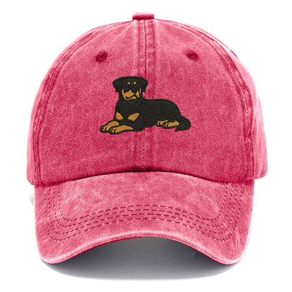 Rottweiler - Black and tan relaxed lying Classic Cap - Pomegranate Blush(Pink)