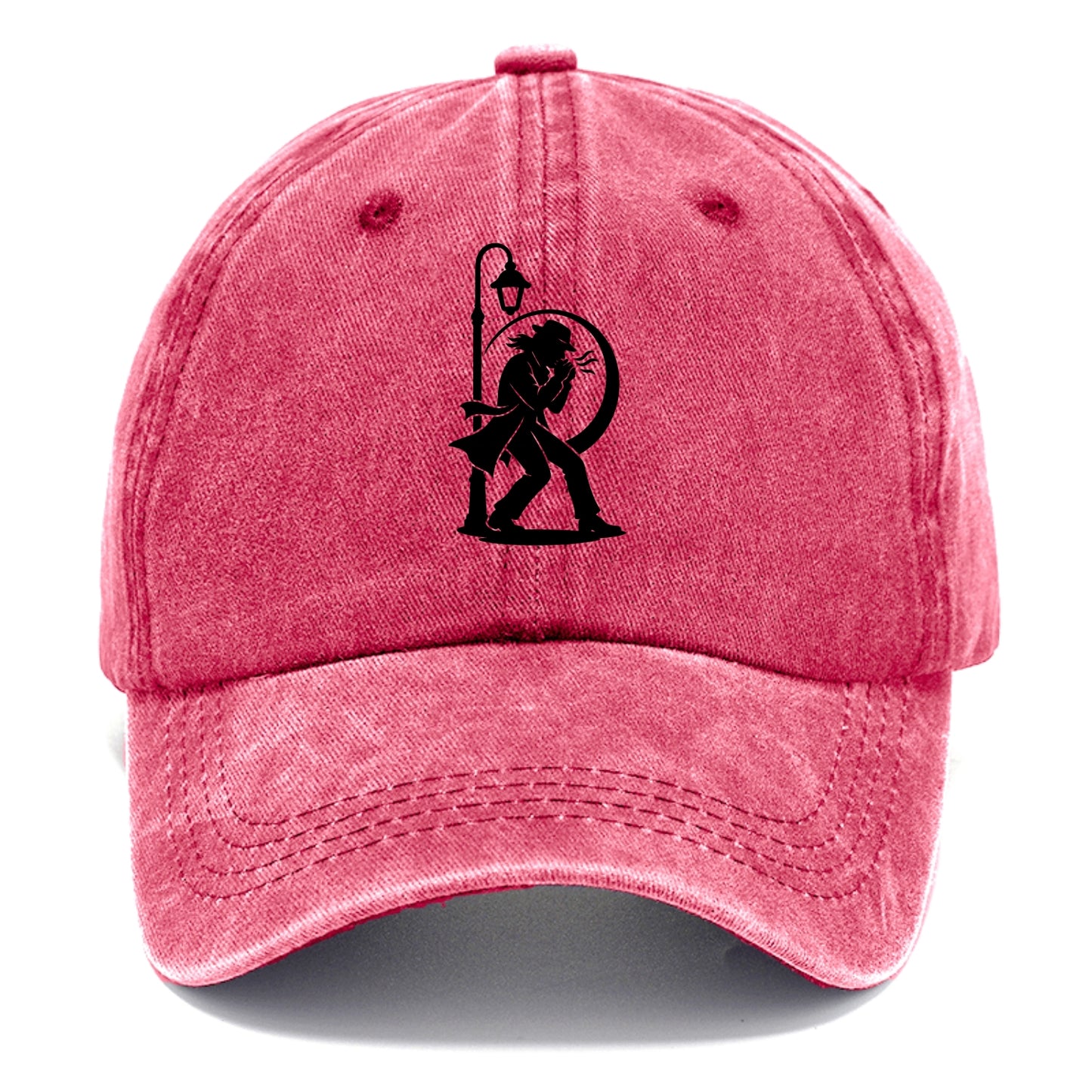 Blues harmonica player under streetlight - Classic Cap - Pomegranate Blush(Pink)