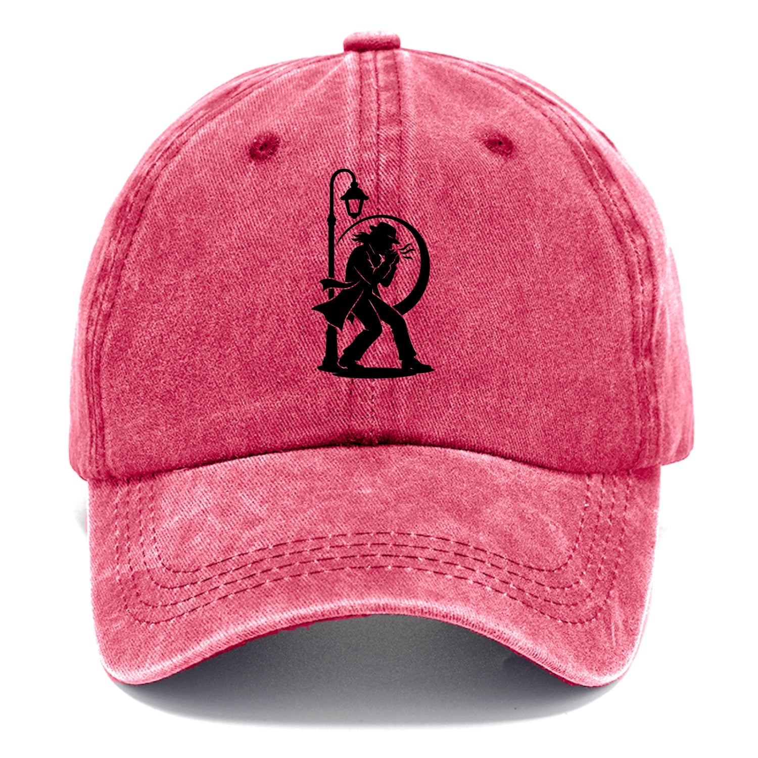 Blues harmonica player under streetlight - Classic Cap - Pomegranate Blush(Pink)