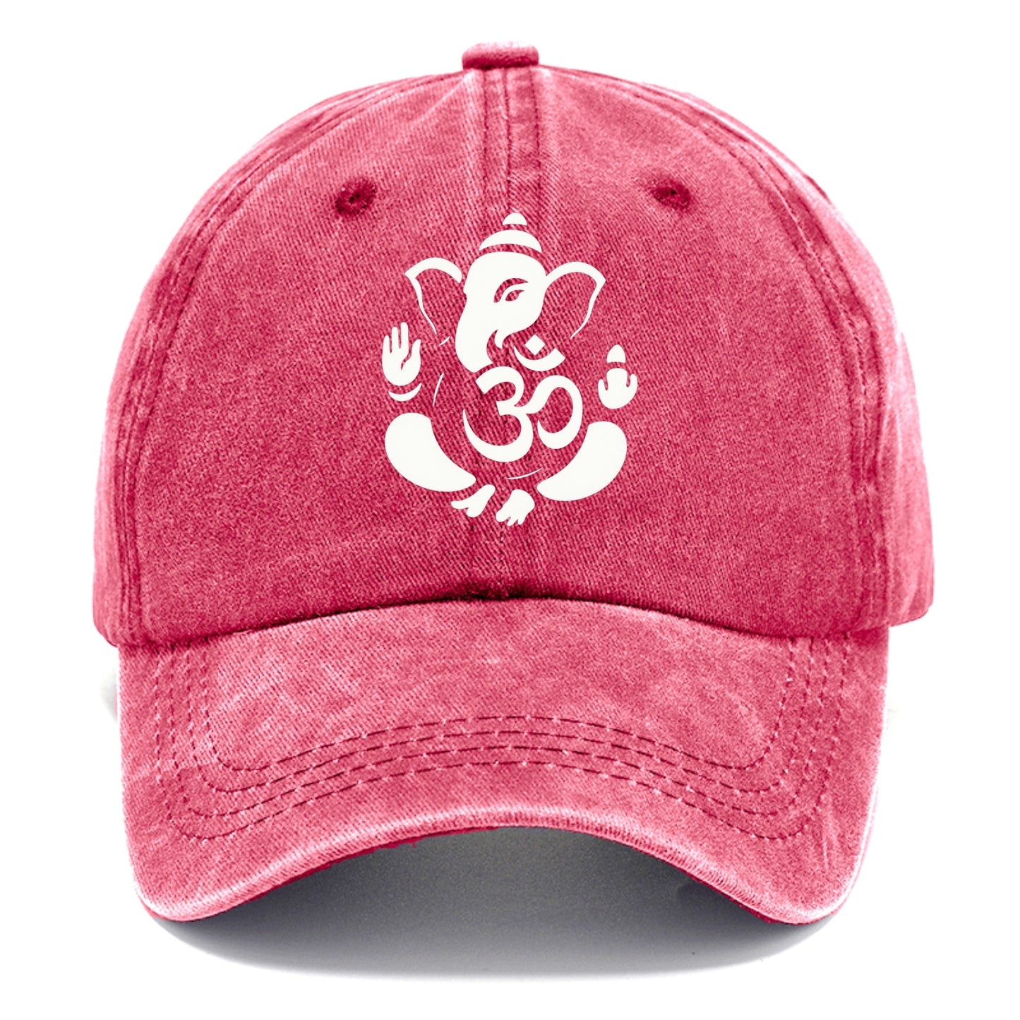 Ganesha elephant silhouette - negative space creates om symbol - Classic Cap - Pomegranate Blush(Pink)