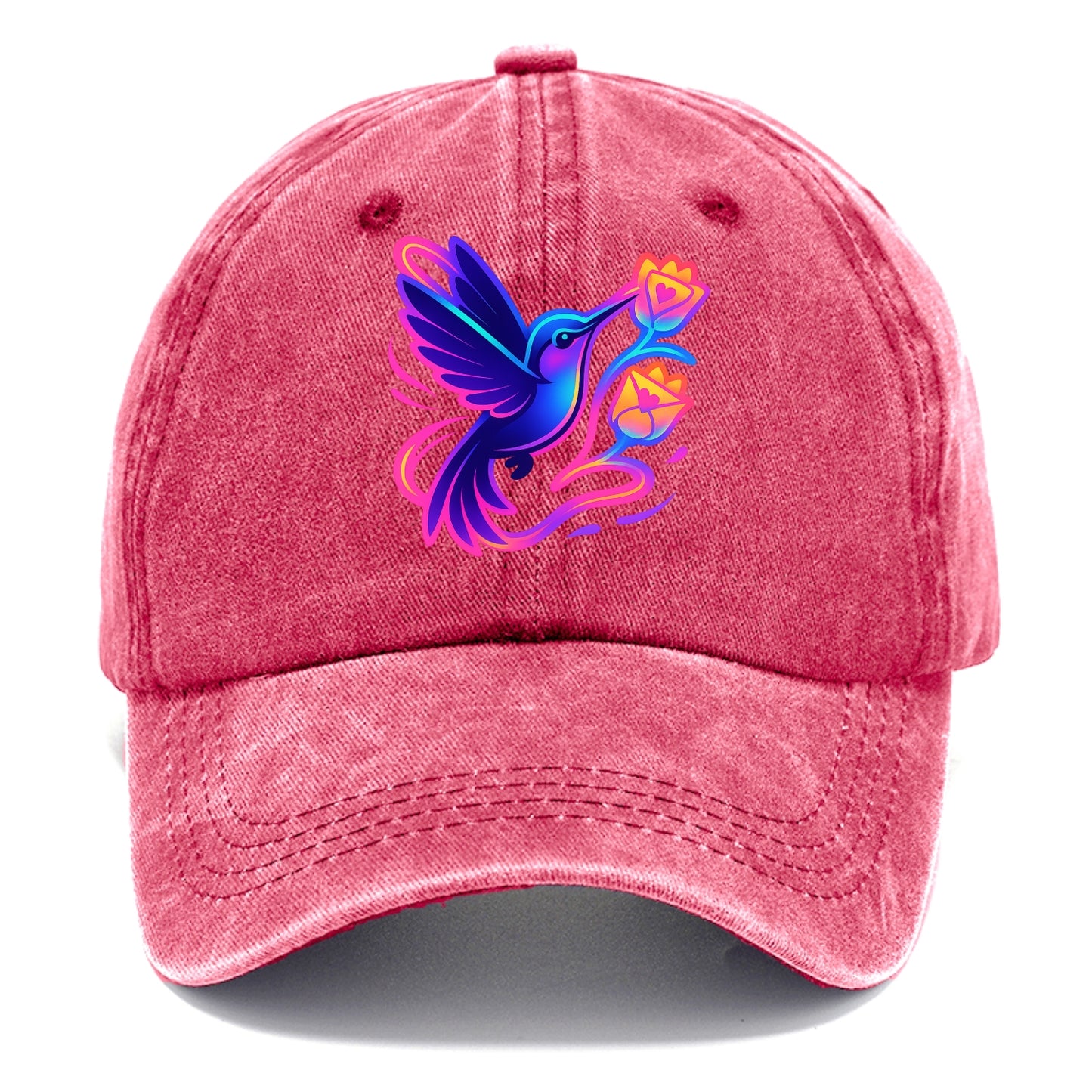 Hummingbird delivering miniature love letters tucked inside flower envelopes - Classic Cap - Pomegranate Blush(Pink)