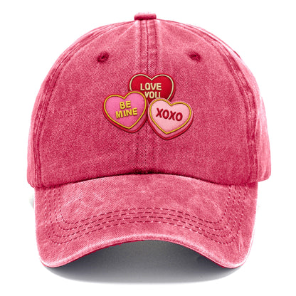 VALENTINES HEARTS - candy hearts in pink and red , love day - Classic Cap - Pomegranate Blush(Pink)