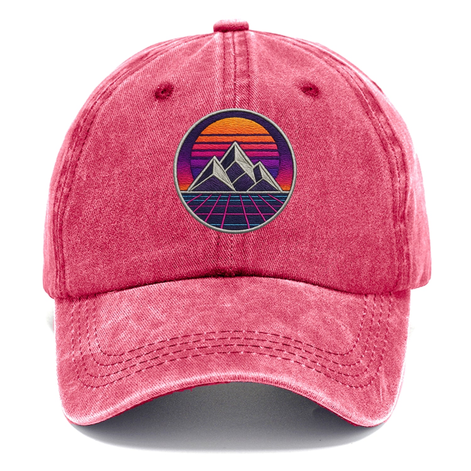 Retrowave Mountains - Classic Cap - Pomegranate Blush(Pink)