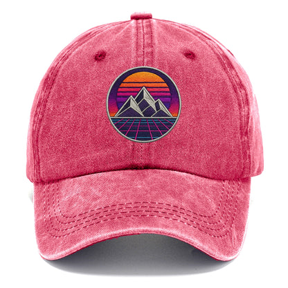 Retrowave Mountains - Classic Cap - Pomegranate Blush(Pink)