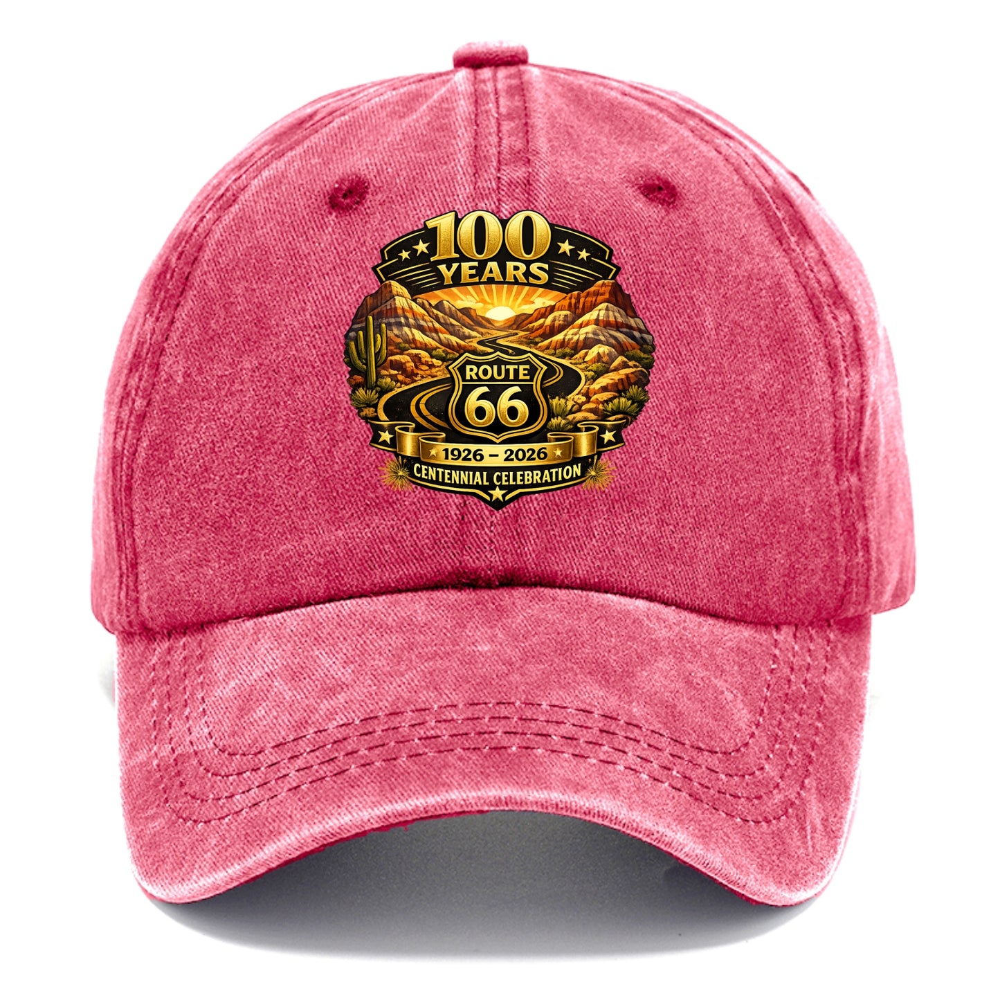 PAINTED DESERT | Colorful desert landscape | Route 66 winding through | Natural - Classic Cap - Pomegranate Blush(Pink)
