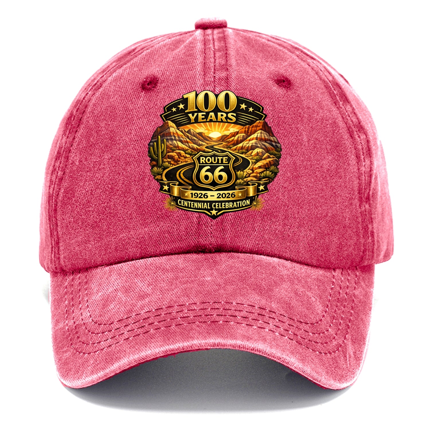 PAINTED DESERT | Colorful desert landscape | Route 66 winding through | Natural - Classic Cap - Pomegranate Blush(Pink)