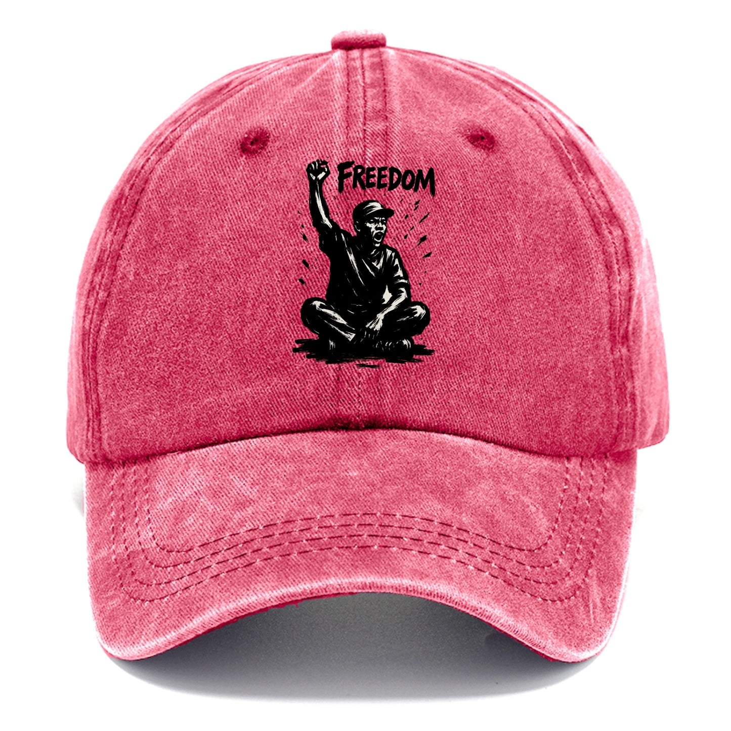 Sit-in protest figure - civil disobedience ink art - Classic Cap - Pomegranate Blush(Pink)