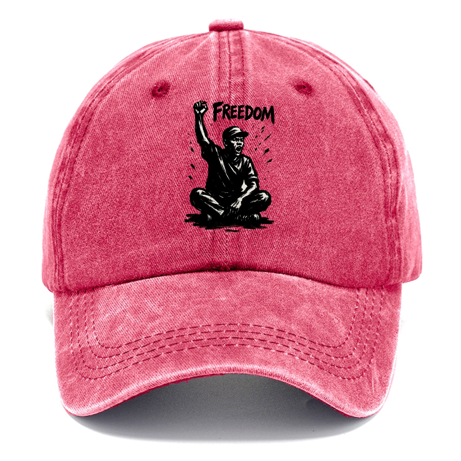 Sit-in protest figure - civil disobedience ink art - Classic Cap - Pomegranate Blush(Pink)