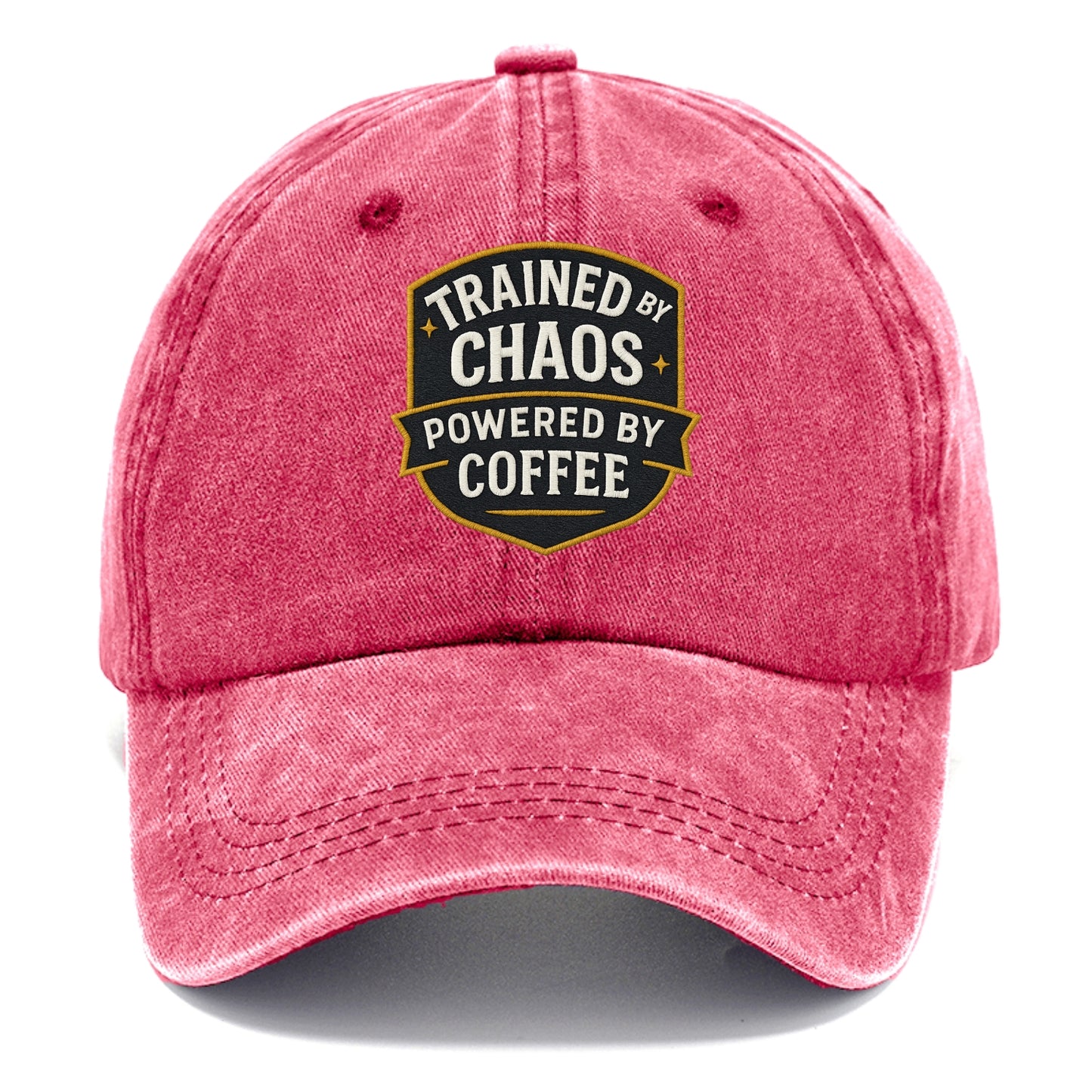 Trained by chaos, powered by coffee - Classic Cap - Pomegranate Blush(Pink)