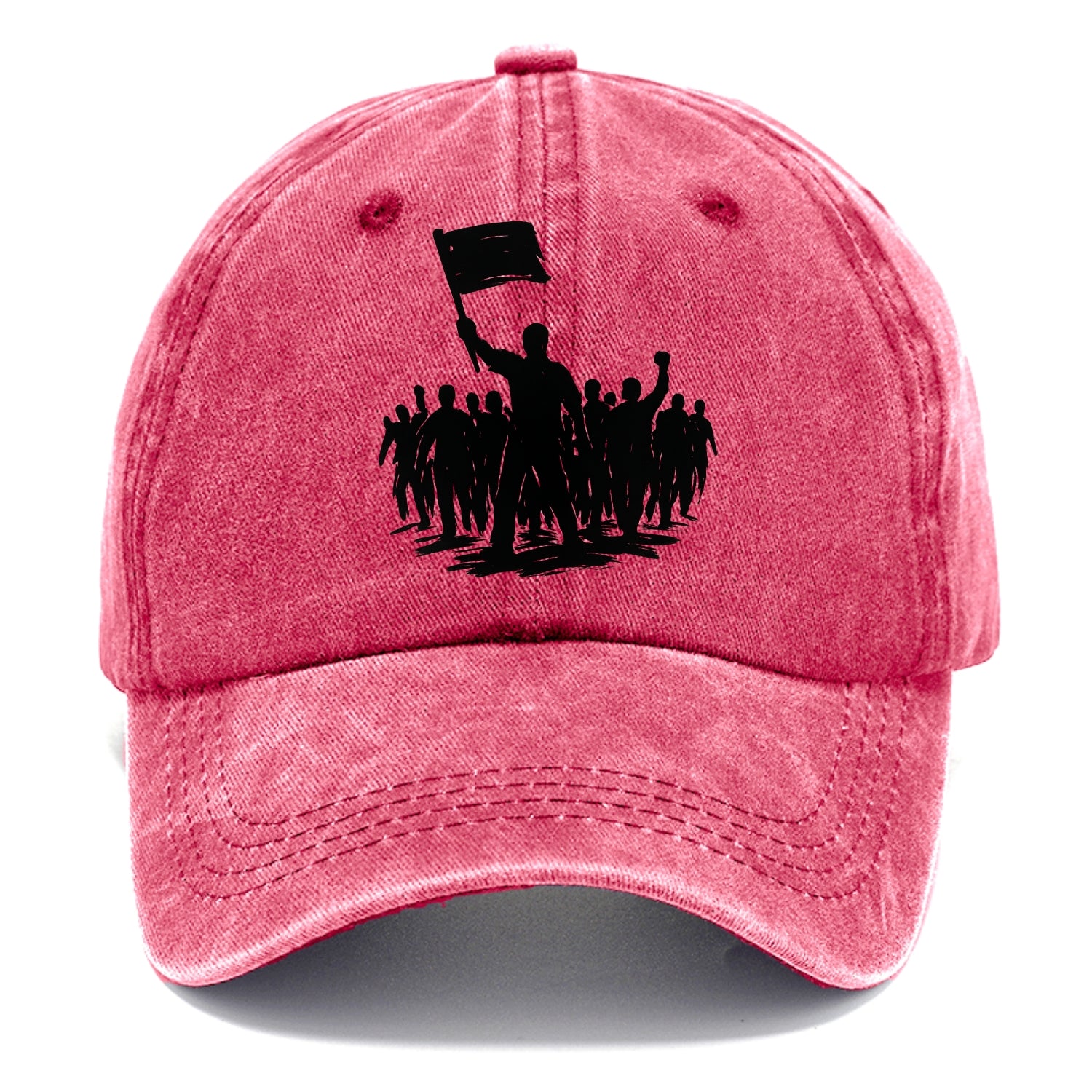 Crowd of protesters marching - solidarity movement ink painting - Classic Cap - Pomegranate Blush(Pink)