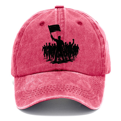Crowd of protesters marching - solidarity movement ink painting - Classic Cap - Pomegranate Blush(Pink)