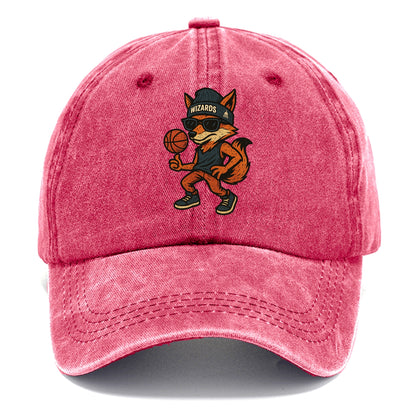 Washington Fox wearing Wizards beanie with capitol patch and wayfarer sunglasses - Classic Cap - Pomegranate Blush(Pink)