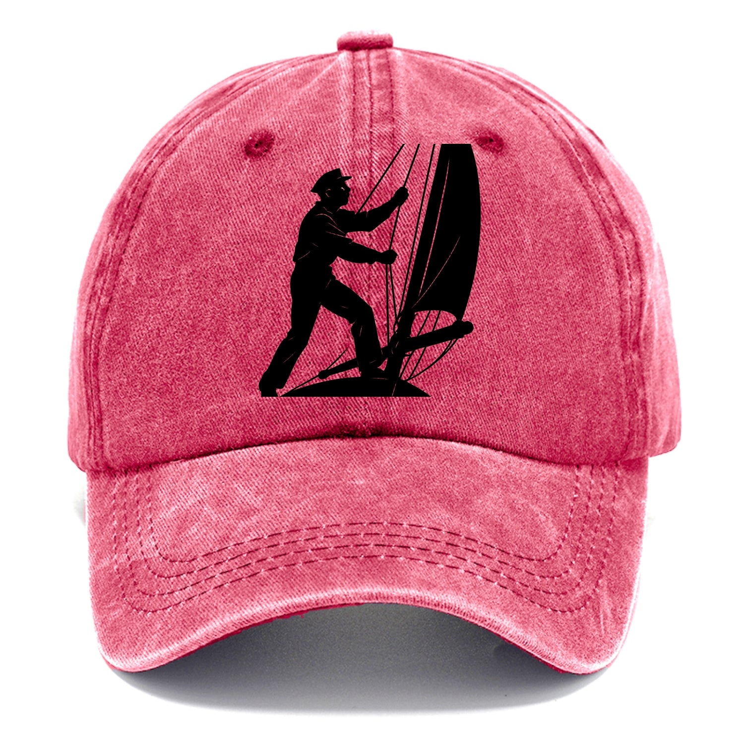 Sailor adjusting the boom on a sailboat - Classic Cap - Pomegranate Blush(Pink)