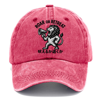 Roar or Retreat - Lion shouting into vin Classic Cap - Pomegranate Blush(Pink)