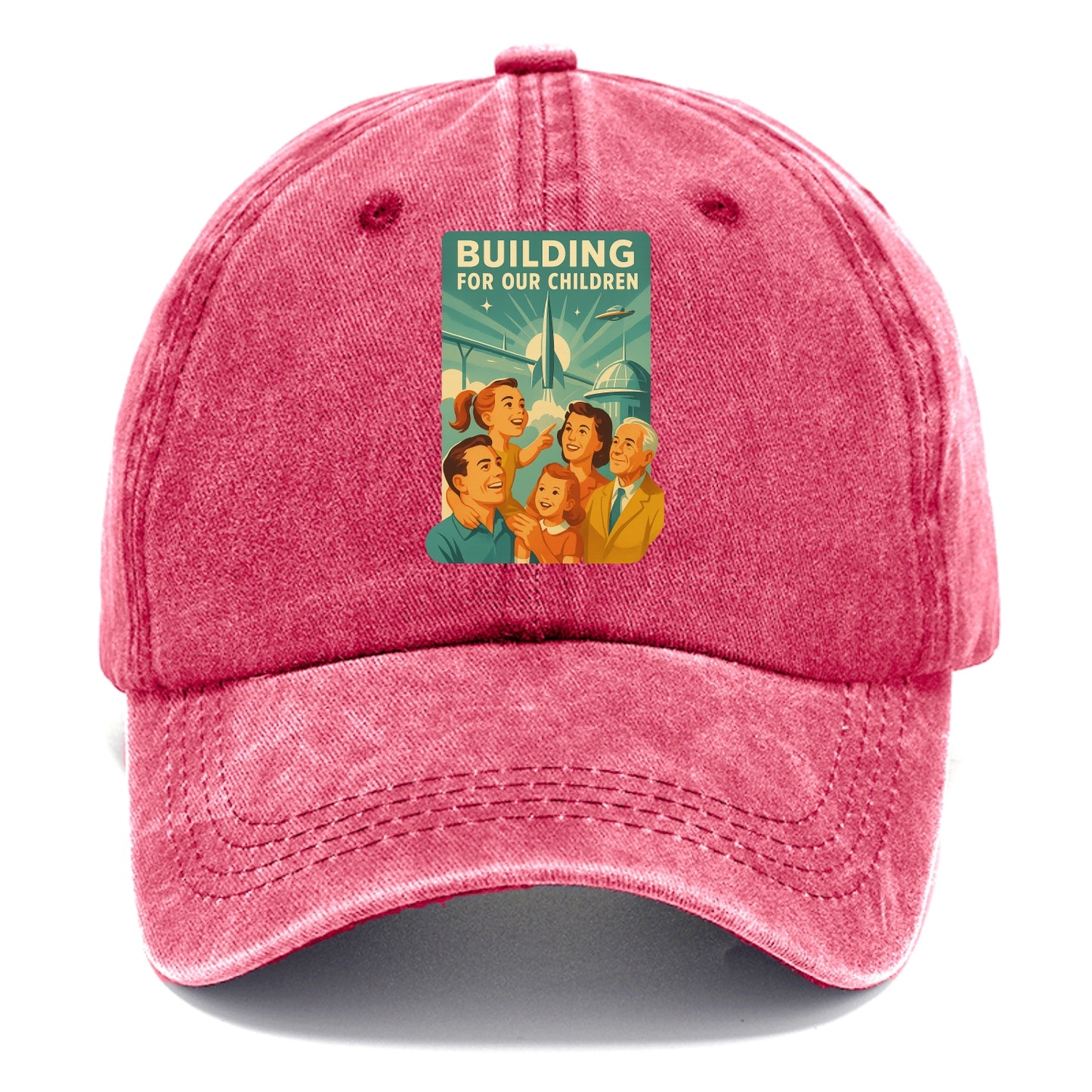 Multiple generations celebrating progress together - "Building for Our Children" - - Classic Cap - Pomegranate Blush(Pink)