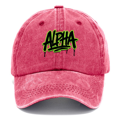 Bold typography design - "ALPHA" - leader of the pack - Classic Cap - Pomegranate Blush(Pink)