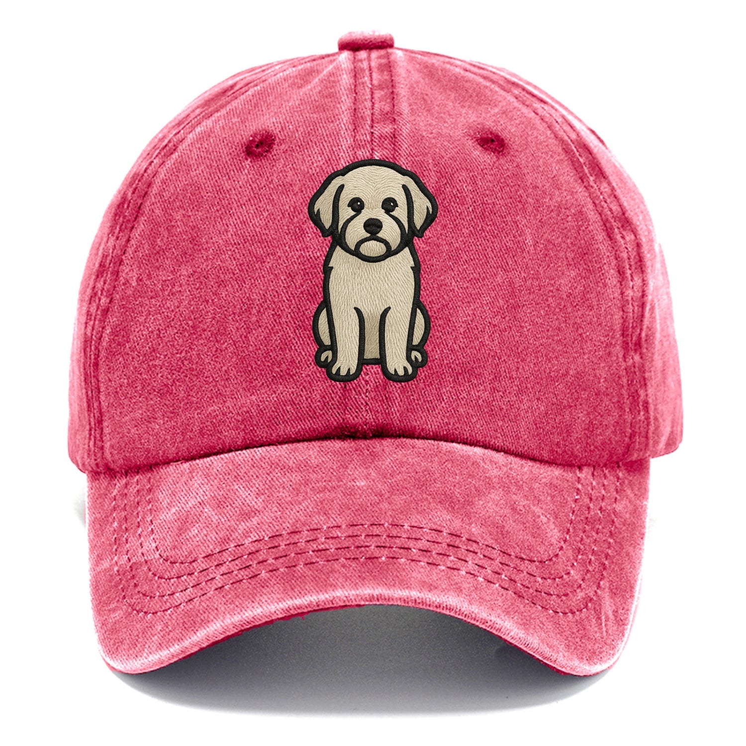 Havanese - Cream colored sitting pose - Classic Cap - Pomegranate Blush(Pink)