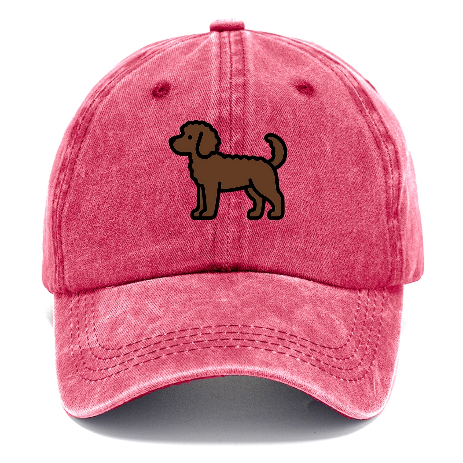 Labradoodle - Chocolate curly flat side profile - Classic Cap - Pomegranate Blush(Pink)
