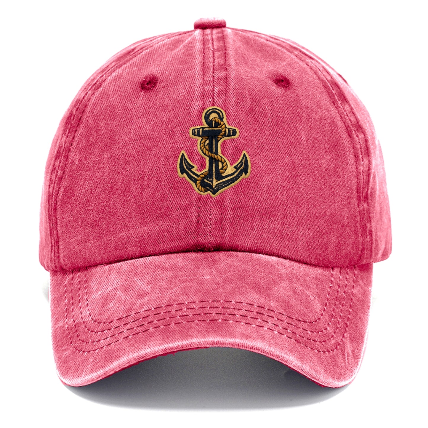 ANCHOR ROPE - classic anchor with rope in navy and gold , sailor - Classic Cap - Pomegranate Blush(Pink)