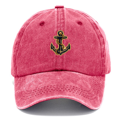 ANCHOR ROPE - classic anchor with rope in navy and gold , sailor - Classic Cap - Pomegranate Blush(Pink)