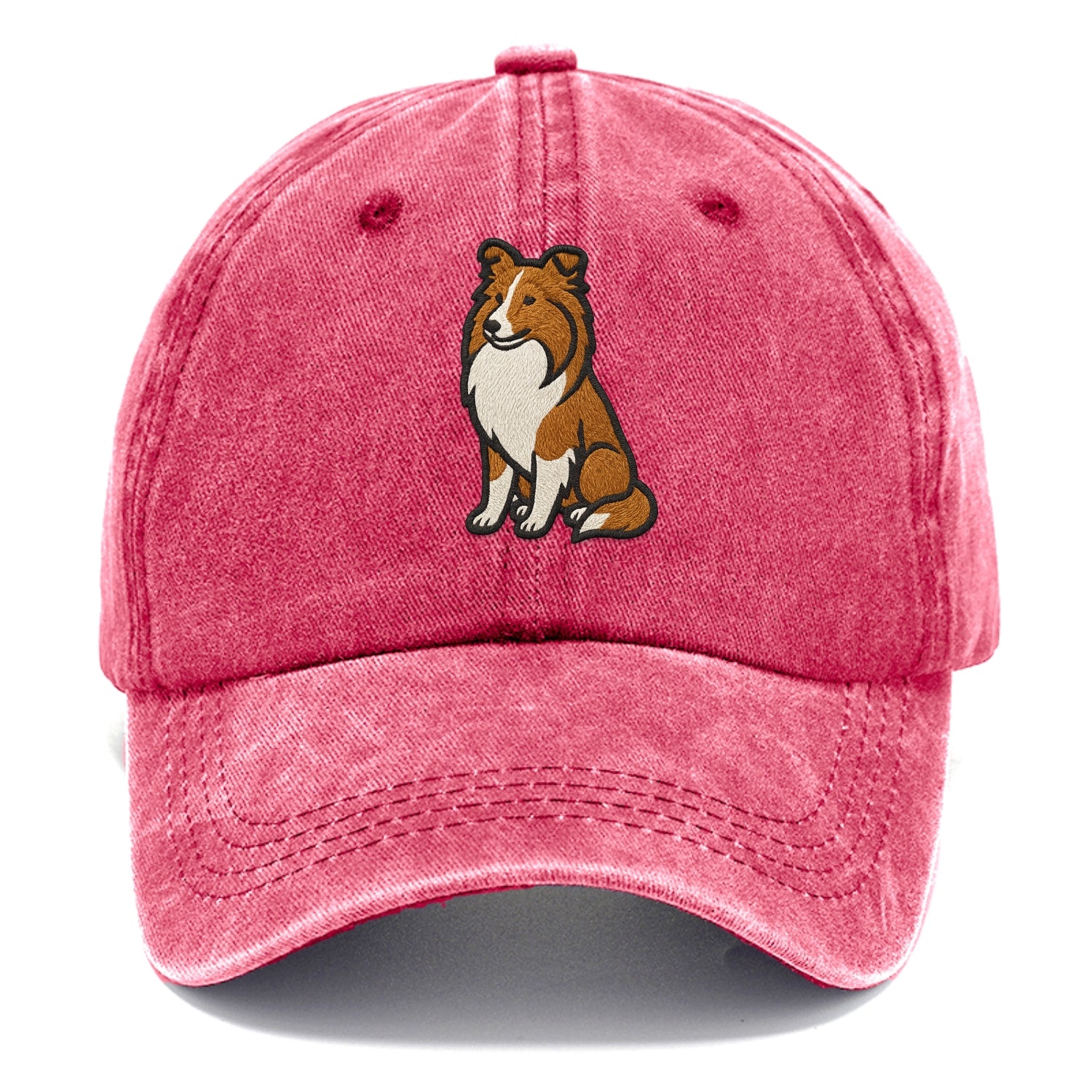 Shetland Sheepdog - Sable and white embr Classic Cap - Pomegranate Blush(Pink)