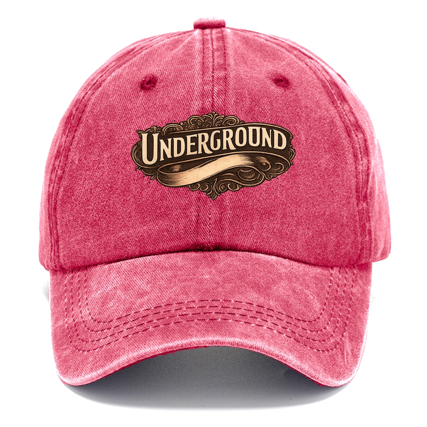 Bold typography design - "UNDERGROUND" - hidden scene, alternative - Classic Cap - Pomegranate Blush(Pink)