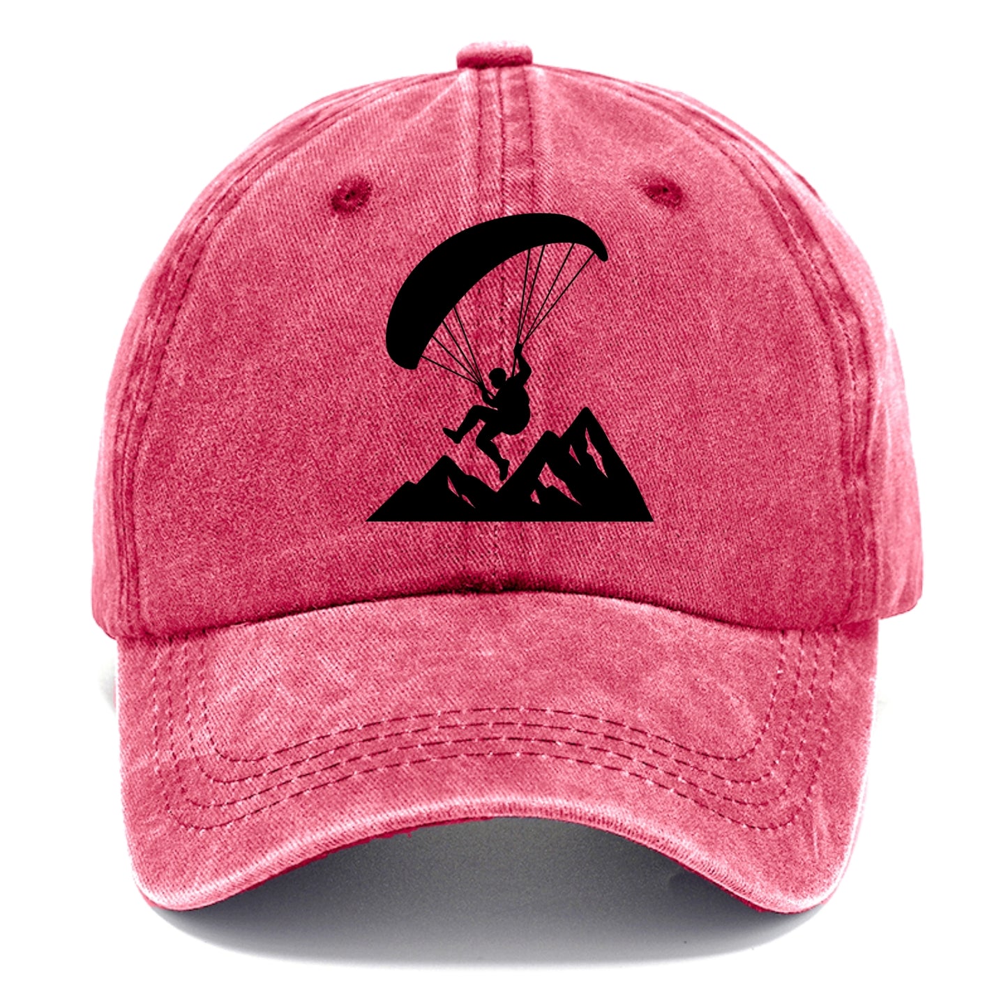 Paraglider soaring over mountain peaks - Classic Cap - Pomegranate Blush(Pink)