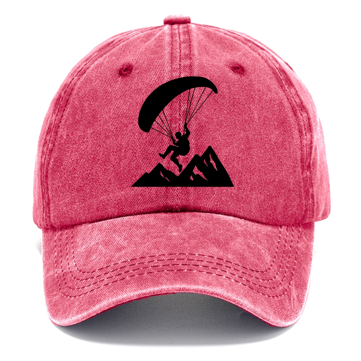 Paraglider soaring over mountain peaks - Classic Cap - Pomegranate Blush(Pink)