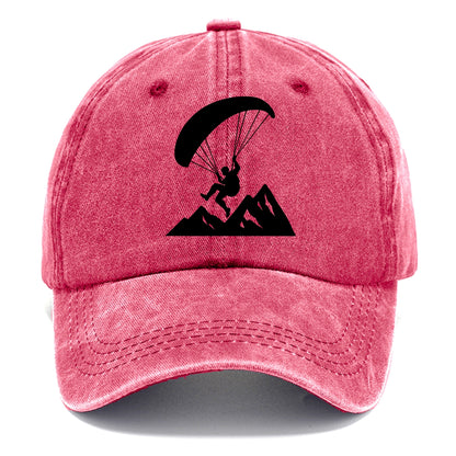 Paraglider soaring over mountain peaks - Classic Cap - Pomegranate Blush(Pink)