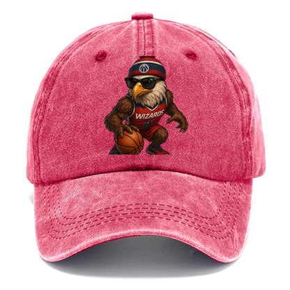 DC Eagle wearing Wizards red white and blue beanie with monument patch and wayfarer - Classic Cap - Pomegranate Blush(Pink)