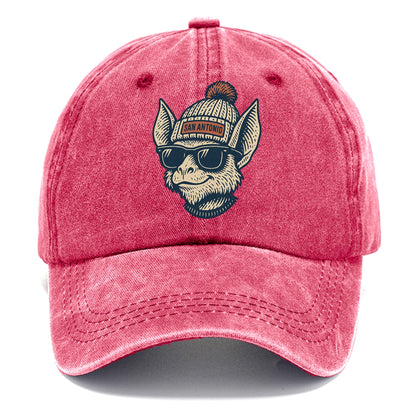 San Antonio Bat wearing San Antonio beanie with pom pom and wayfarer sunglasses - Classic Cap - Pomegranate Blush(Pink)