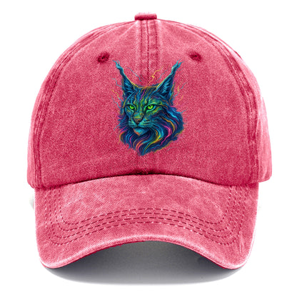 Wild lynx with ear tufts transforming into liquid mercury flows, silver and gold - Classic Cap - Pomegranate Blush(Pink)