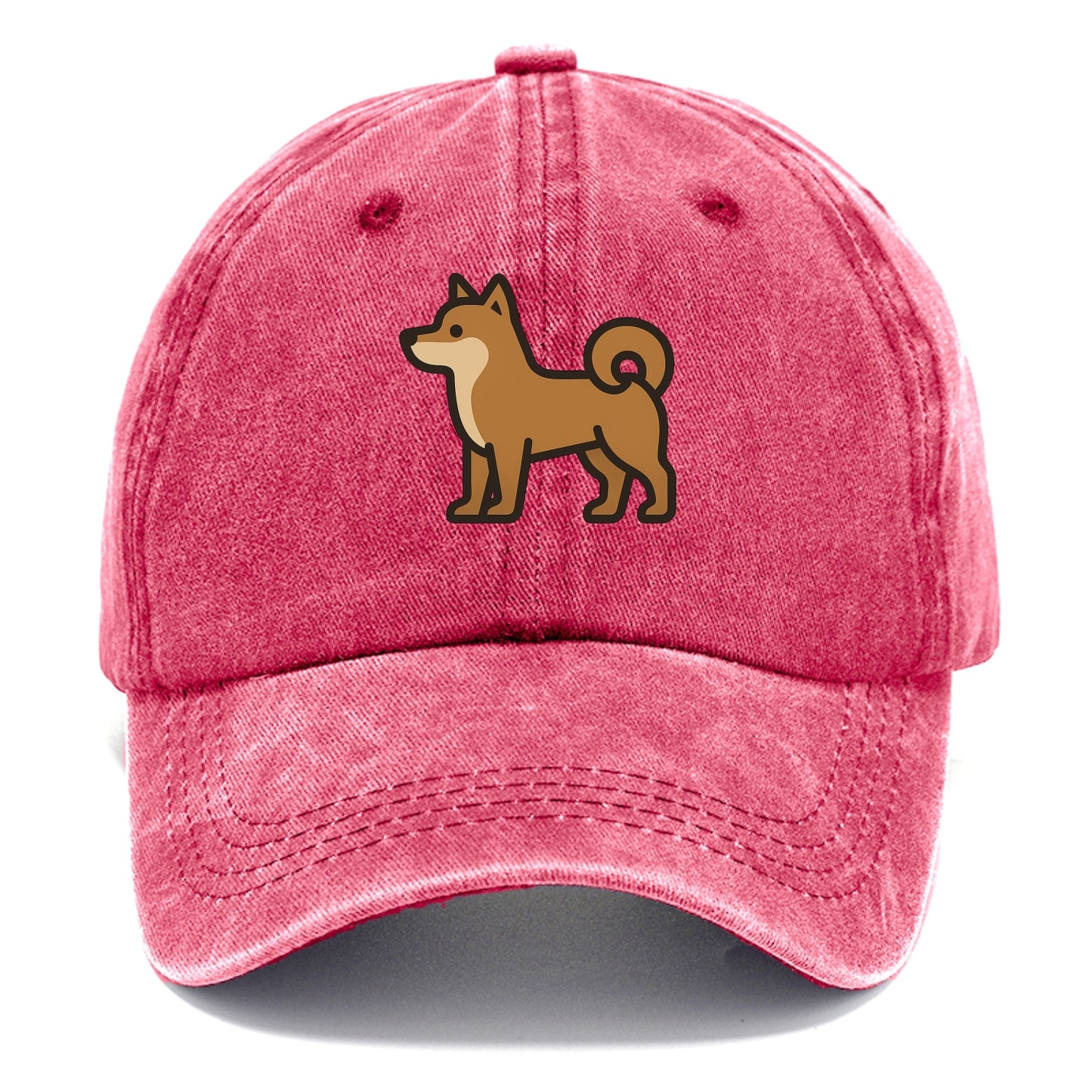 Shiba Inu - Red sesame flat side profile - Classic Cap - Pomegranate Blush(Pink)