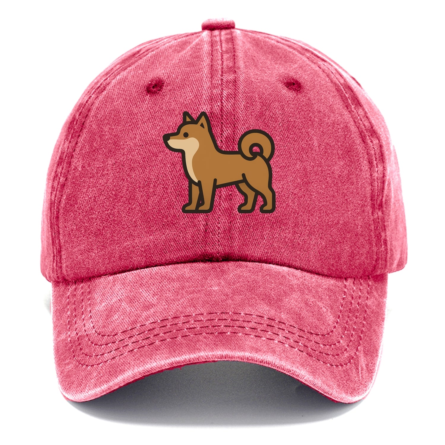 Shiba Inu - Red sesame flat side profile - Classic Cap - Pomegranate Blush(Pink)