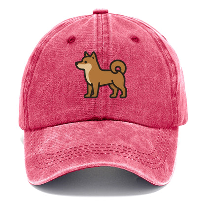 Shiba Inu - Red sesame flat side profile - Classic Cap - Pomegranate Blush(Pink)