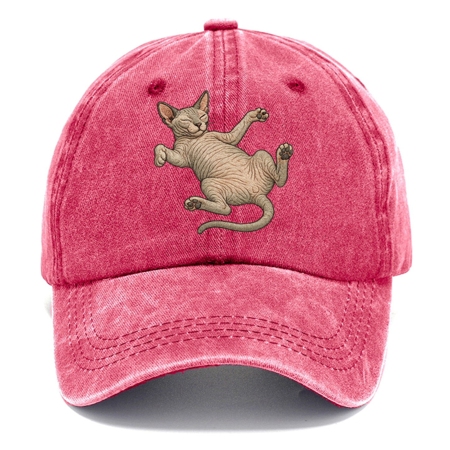 Sphynx  fully relaxed sprawled out embro Classic Cap - Pomegranate Blush(Pink)