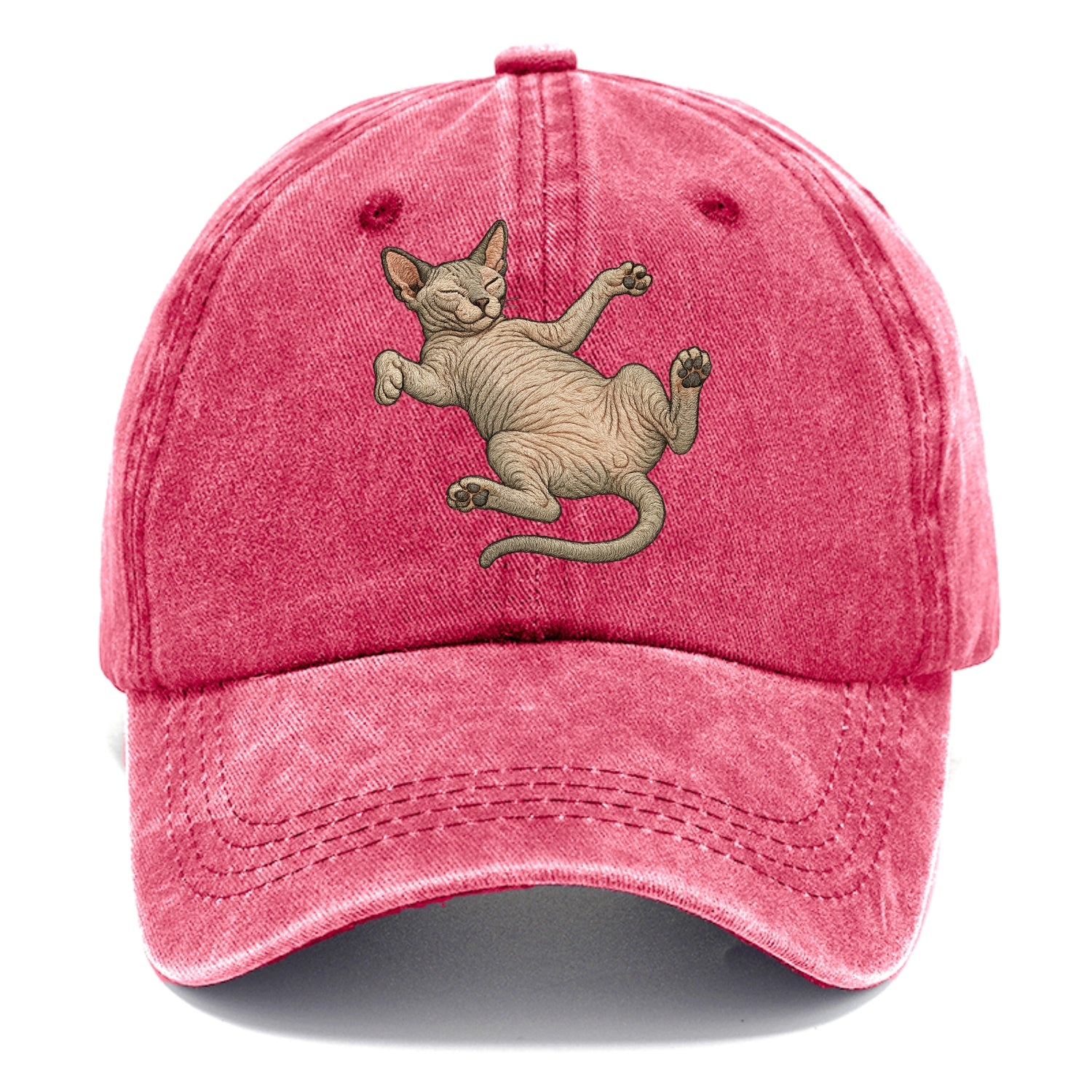 Sphynx  fully relaxed sprawled out embro Classic Cap - Pomegranate Blush(Pink)