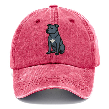 American Staffordshire Terrier - Blue embroidered design - Classic Cap - Pomegranate Blush(Pink)